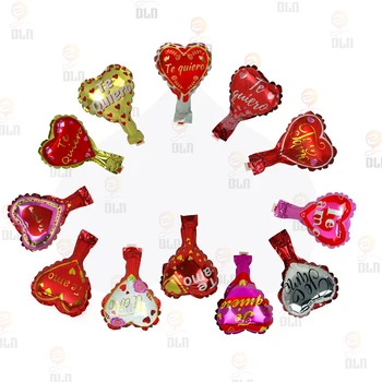 BLN 6 inch Heart Te Amo Heart Foil Globos Wholesale Spanish I Love You Heart Helium Balloon for Valentine Day