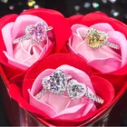 Zircon Zircon 2021 New Arrival Heart Love Shape Zircon Rhinestone Princess Engaged Diamond Wedding Rings