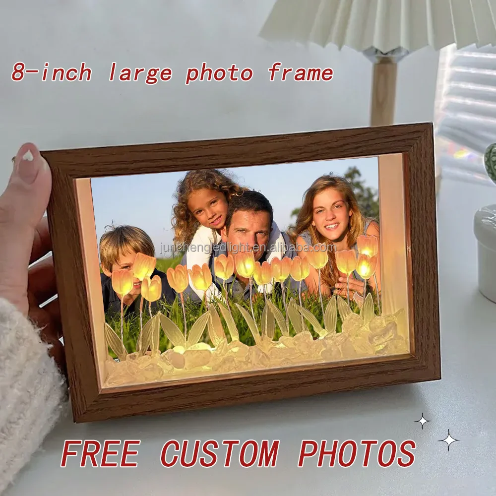 diy 3d photo frame tulip night light