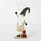 Decoration Wholesale Black Wooden Santa And 5 Point Star Christmas Decorations Indoor
