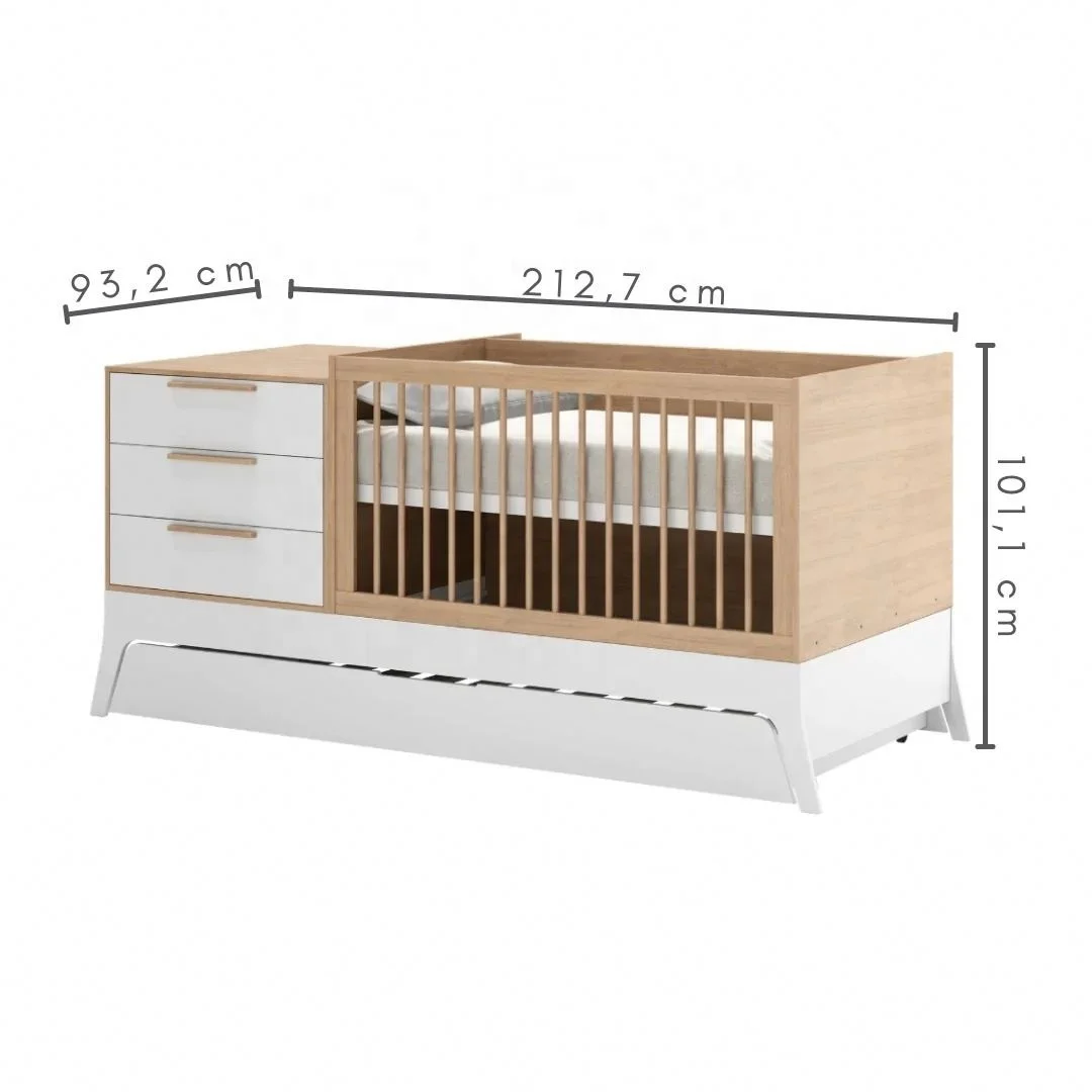 22NVCB075 Cunas De Bebe Newborn Baby Sleeping Bed Modern Wooden Bebe Room Multifunction Furniture Convertible Babies Crib
