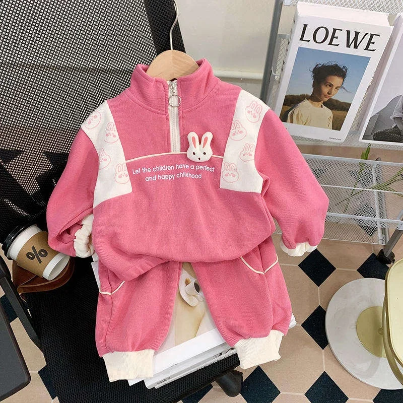 Spring Autumn Style Cartoon with Long Sleeves suit for Boys and Girls Two-Pieces Baby Kids Clothing Set Wholesale Factory