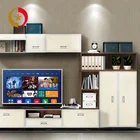 Tv Tv Cabinet Set Pull Design Wood Panel Stainless Steel Handle Home Stand Cabinet Tv Table Set