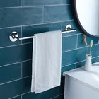 Black Towel Kitchen Black Bathroom Accessory 3M Self Adhesive Single Towel Bar Holder For Kitchen