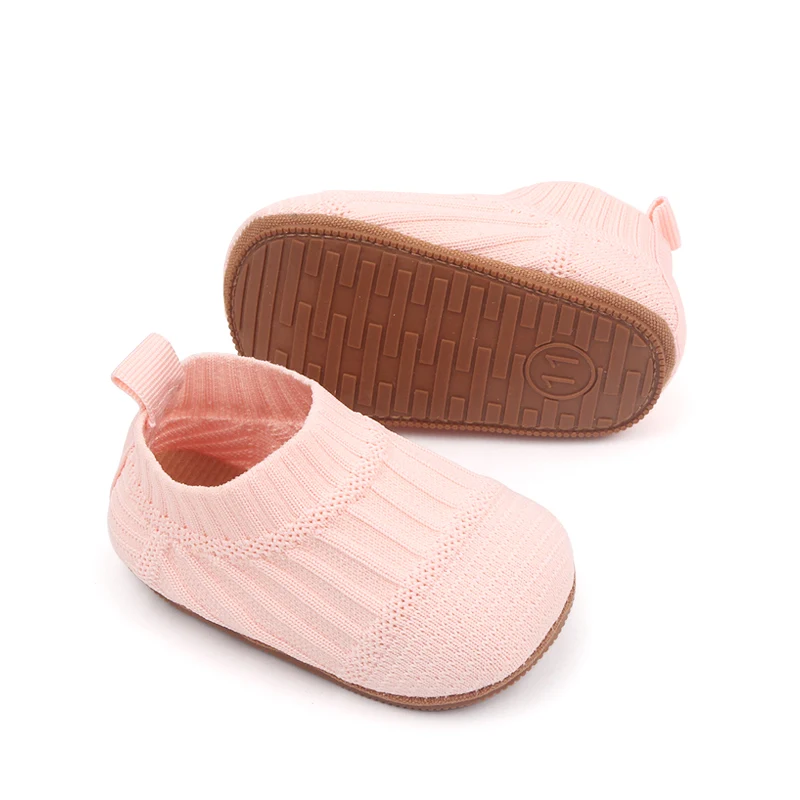 Baby Boys' Walking Shoes Breathable Soft Soles 0-1 Year Old Baby Girls Spring and Summer Non-slip Flying Knitting Shoes factory