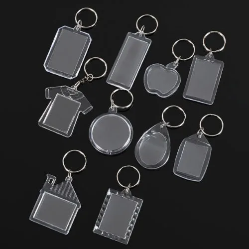 Clear Acrylic Plastic Photo Frame Keychain