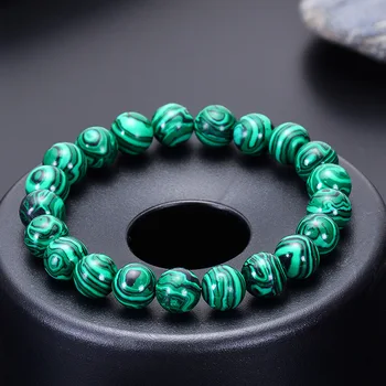 Wholesale High Quality New Fashion Super Synthetic Green Malachite Beaded Bracelets Jewelry