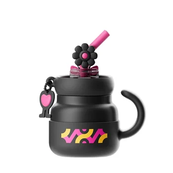 FashionTumbler Water Bottle for Office Cup Eco-Friendly Double Wall Stainless Steel Vacuum Flask with Straw