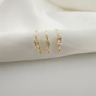 18k Earrings 18k Gold Plating Copper Wire Hooks Jewelry Earrings Accessories Zircon Ear