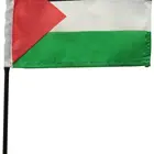 Flag Hot Selling Polyester Small Hand National Palestine Mini Flag With Pole