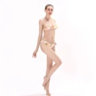 Bikini Women V Neck Bikini Set High Cut Bathing Suits 2 Piece Tie Back Swimsuits Lace Up Swimwear
