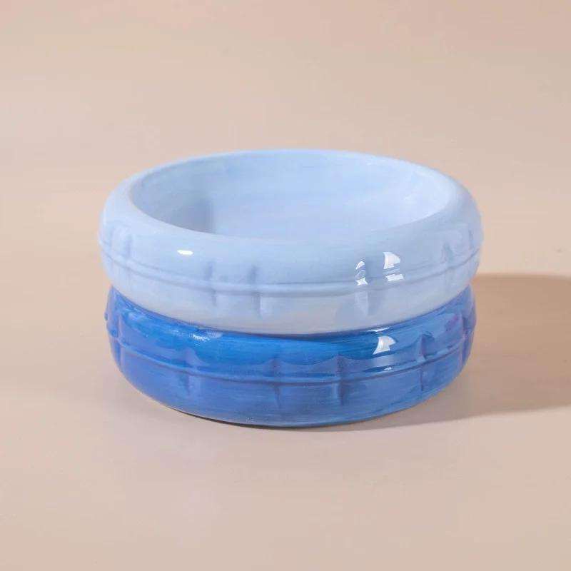 High quality ceramic pet bowl eating and drinking high foot bowl cervical protection cat dog bowl Pet supplies supplier