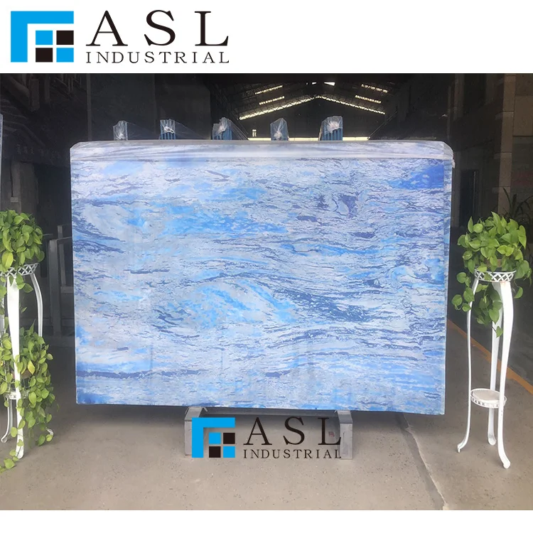 Dark Blue Marble Stone Extreme Ocean Blue Marble Flooring Tiles