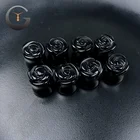 Piercing Hot Selling Black Rose Cylindrical Auricle Ear Expander Contour Ear Piercing Jewelry For Women Men Gift