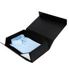 Box Factory Direct Ribbon Empty Apparel Packaging Foldable Black Magnetic Box Luxury Large Custom Magnetic Box