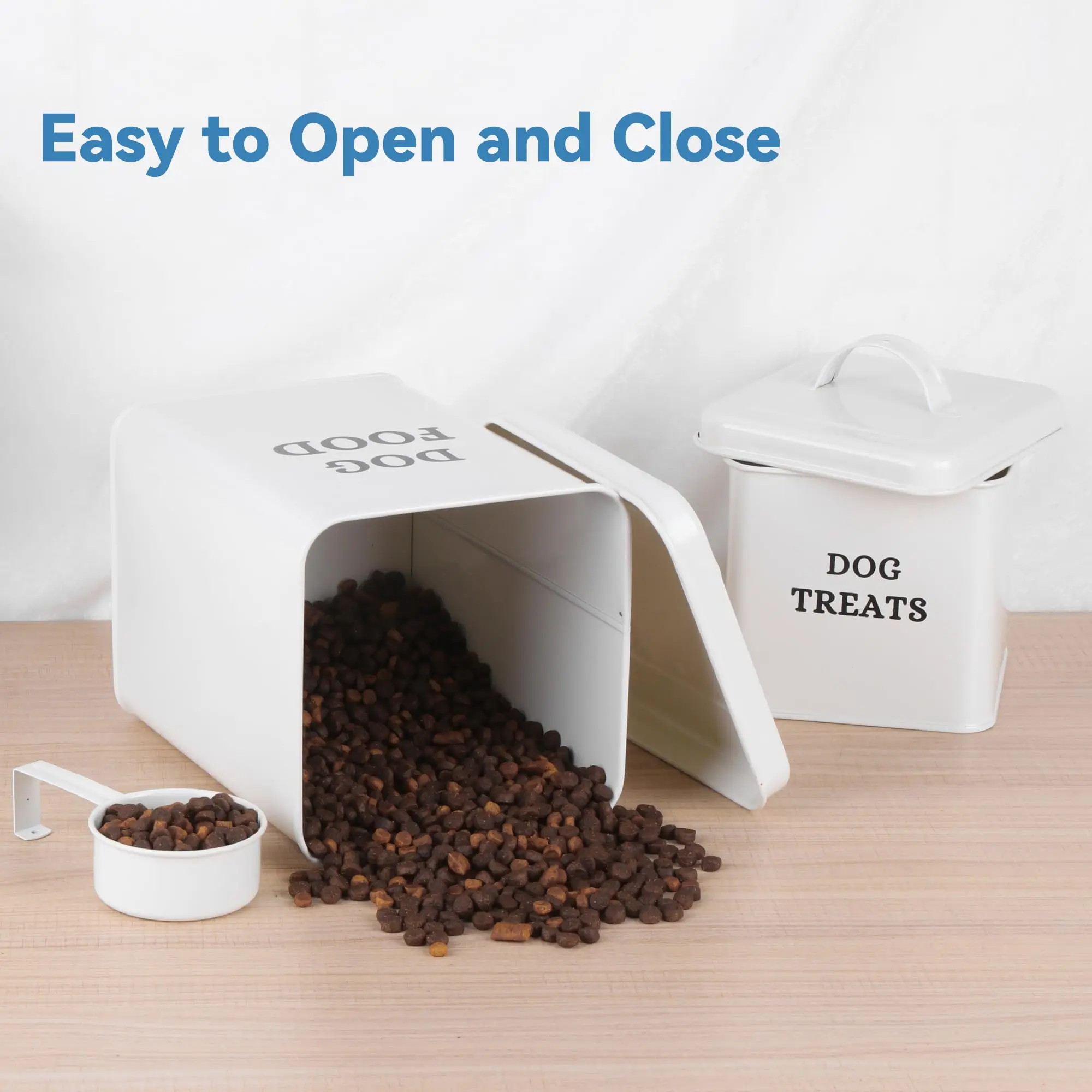 Factory Stock  Airtight Food Storage Container Set Metal Dog Food and Dog Treat Storage Container Sets