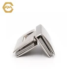 Brass Glass Shower Hinge Guangdong Factory Square Cambered Chrome Surface 90 Degree Brass Glass Shower Door Hinge
