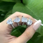 Rings Wedding Custom 925 Sterling Silver Moissanite Rings Women Wedding