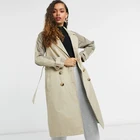Long Coat Woman Designer Coat Hot Sale Knitted Woven Plain Dyed Fashion Double Breasted Long Trench Coat For Women