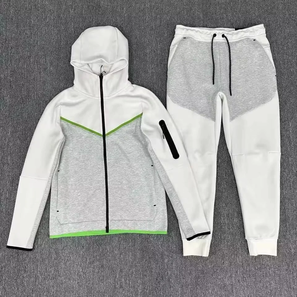 Men's Hooded Athletic Tracksuit Casual 2 Pieces Suits Color Block Hoodies and Sweatpants Set