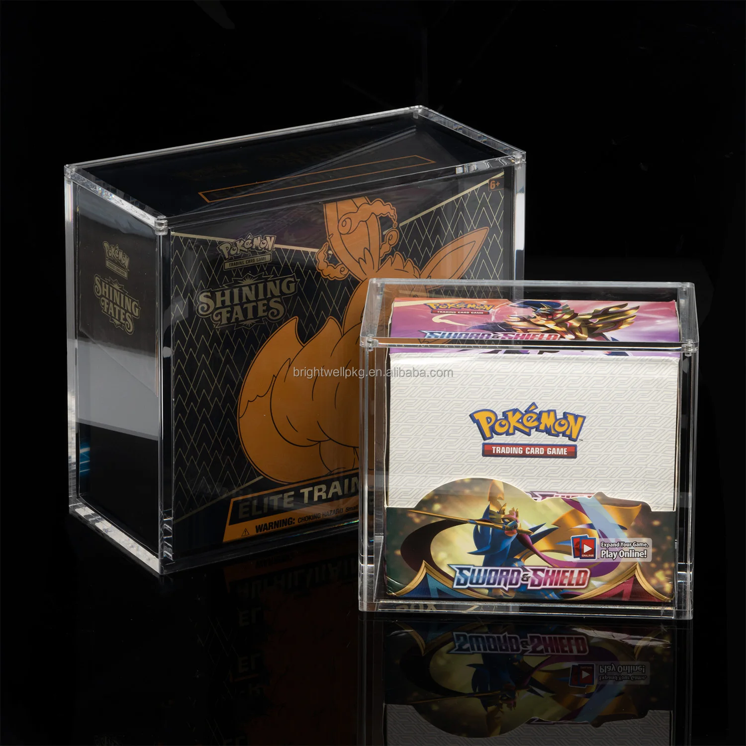 Custom Transparent Pokemon Etb Acrylic Case Magnetic Lid Acrylic