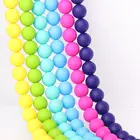 Round Beads Round Silicone Beads Kean Speckled Pink Round Food Non Toxic Bpa Free Silicone Beads 15MM