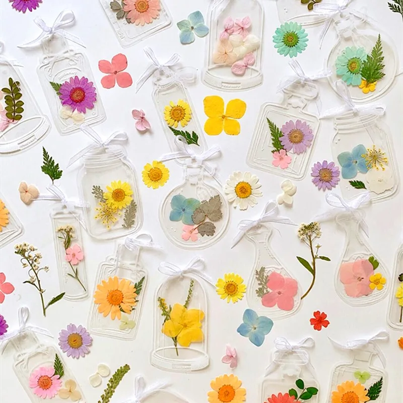 Handmade DIY Dried Flower Leaf Bookmarks Set