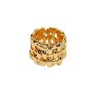 Ring Wholesale 18 Gold-plated Fashion Simple Personality Three-dimensional Woven Wide Ring Unisex Ring