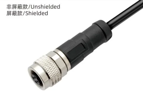 M9 Straight Female Overmolded Plug IP67 2\3\4\5\6\7\8 Pin Industrial Connector