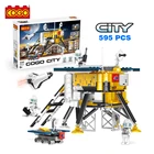 COGO 595 PCS Plastic ABS Space Series Contruction Site Satellite Plastic Building Blocks For Kids