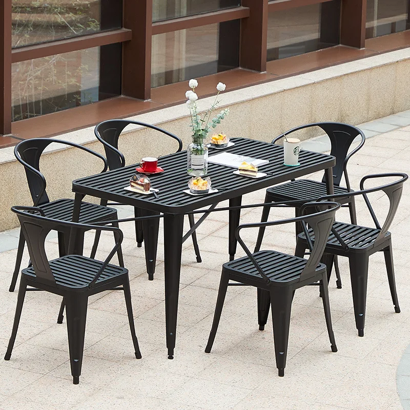patio furniture outdoor metal table for backyard garden furniture set outdoor dining chair balcony table