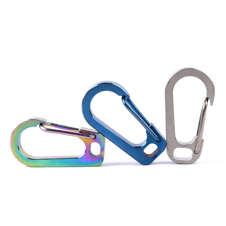 EDC Titanium Alloy Keychains Carabiner Quick Hanging Buckle Key Ring Tools 