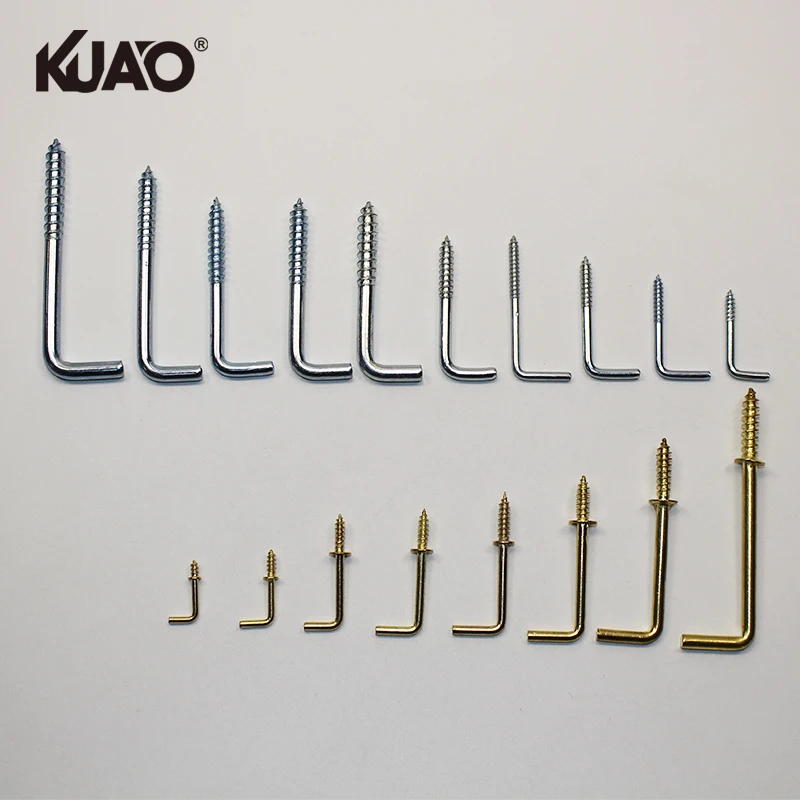 Diy Household Hardware L Hook for Hanging Plants Wind Chimes and Double-Cavity Blister Packaging Supply L Hook Screws manufacture