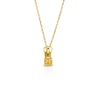 Peace Chris April Simple 925 Sterling Silver Gold Palted Personalized Peace Sign Zipper Pull Necklace