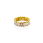 Cz Ring Chris April Fine Jewelry 925 Sterling Silver 18k Gold Plated Emerald Cut Cubic Zircon Cz Pave Ring
