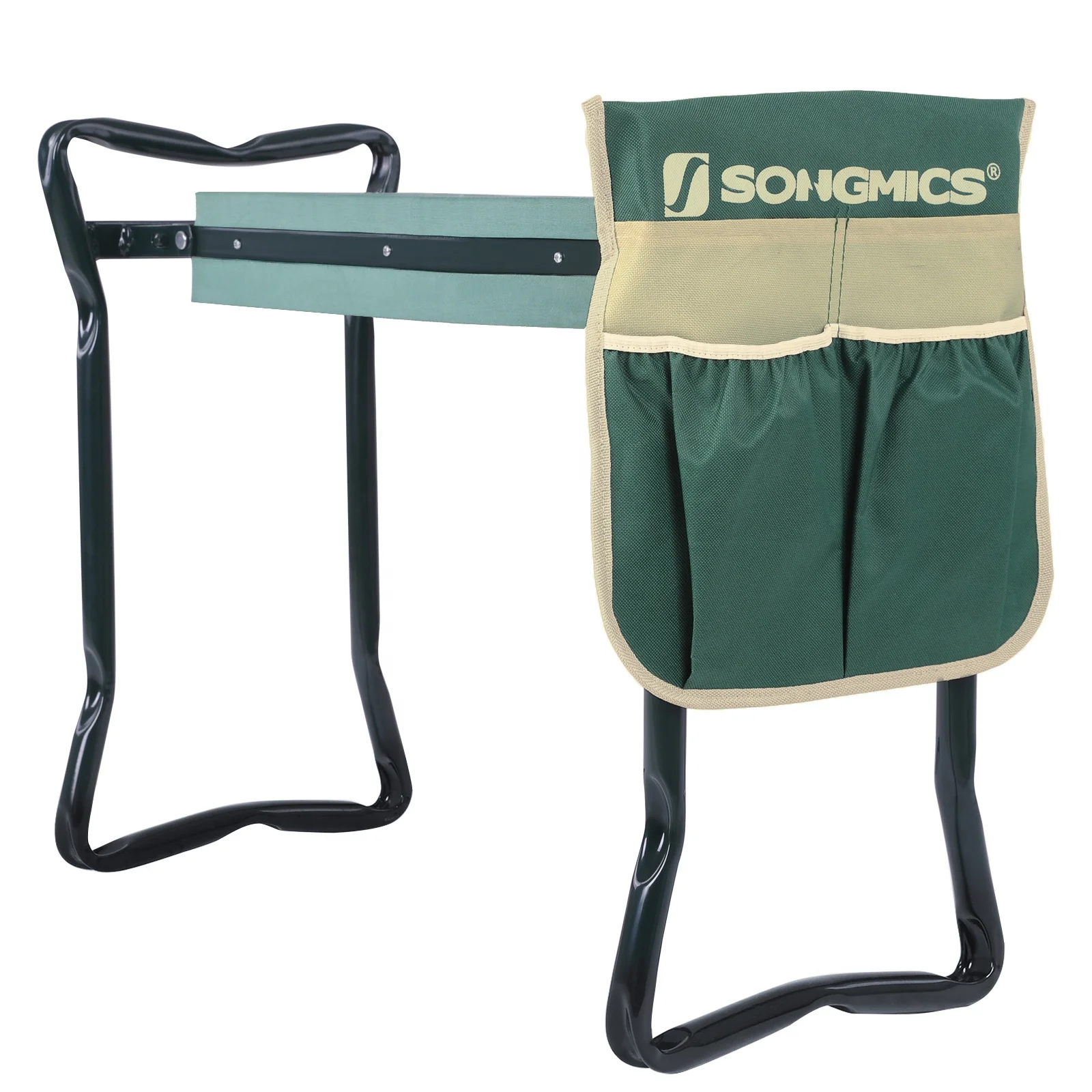 SONGMICS Garden Tools Heavy Duty Gardening Kneeling Bench with Tool Pouch Portable Foldable Garden Kneeler and Seat Stool
