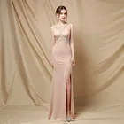 Wedding Dress Autumn Fashion Long Red Mermaid Halterneck Wedding Party Evening Dress
