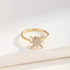 Zircon Modern Popular Popular Zircon Diamond Ring Luxurious Gold Plated Zircon Ring