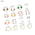 Sterling S925 Sterling Silver 18K Gold Plated Rose Bear Earrings Elegant And Sweet Original Gift For Ladies