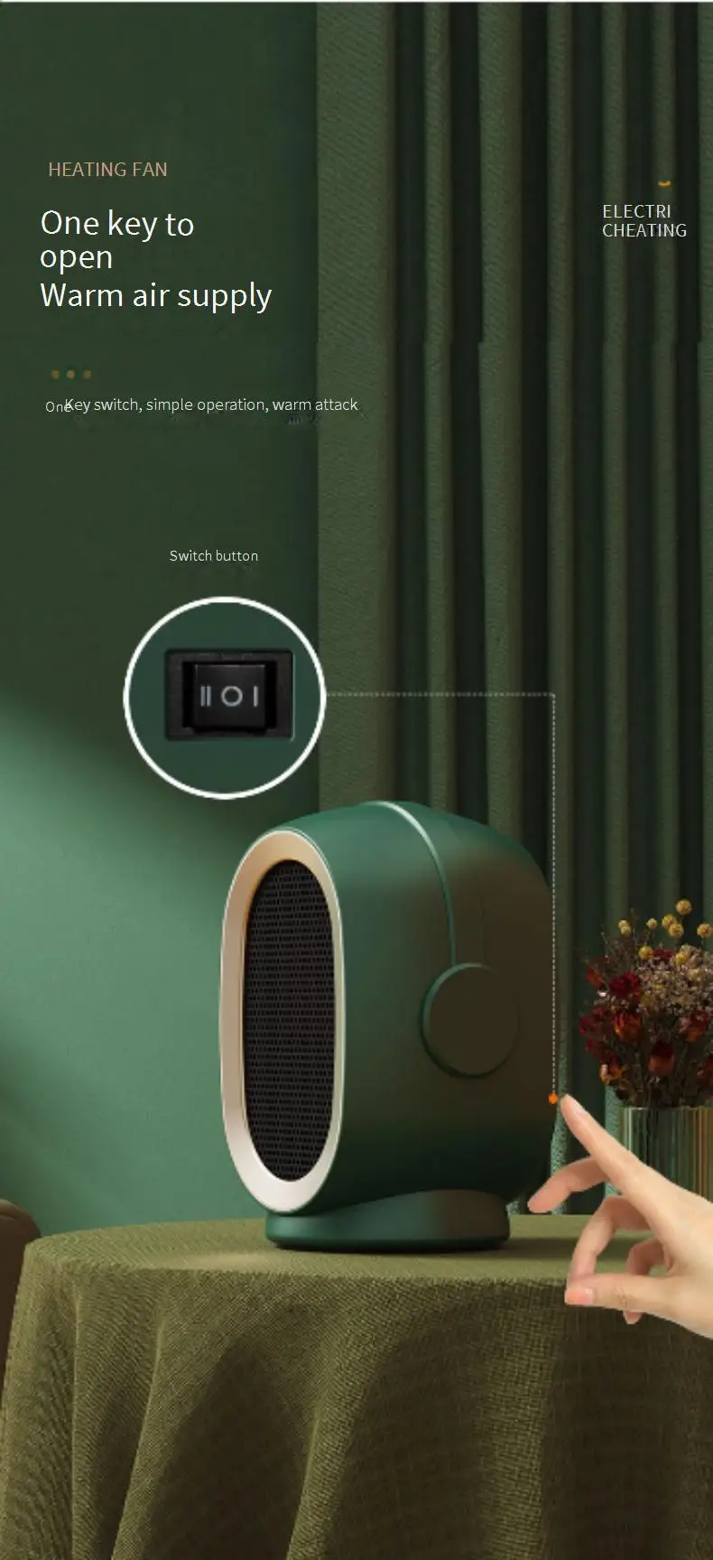 Portable Electric Heater, 220V, 1200W - detail 20