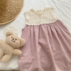2023 Summer New Children's Cotton Lace Sleeveless Girl Dress