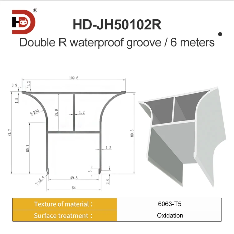 50 Cleanroom Aluminum 50 Double R-groove Aluminum Purification Accessories Clean Board Wall Base Aluminum manufacture