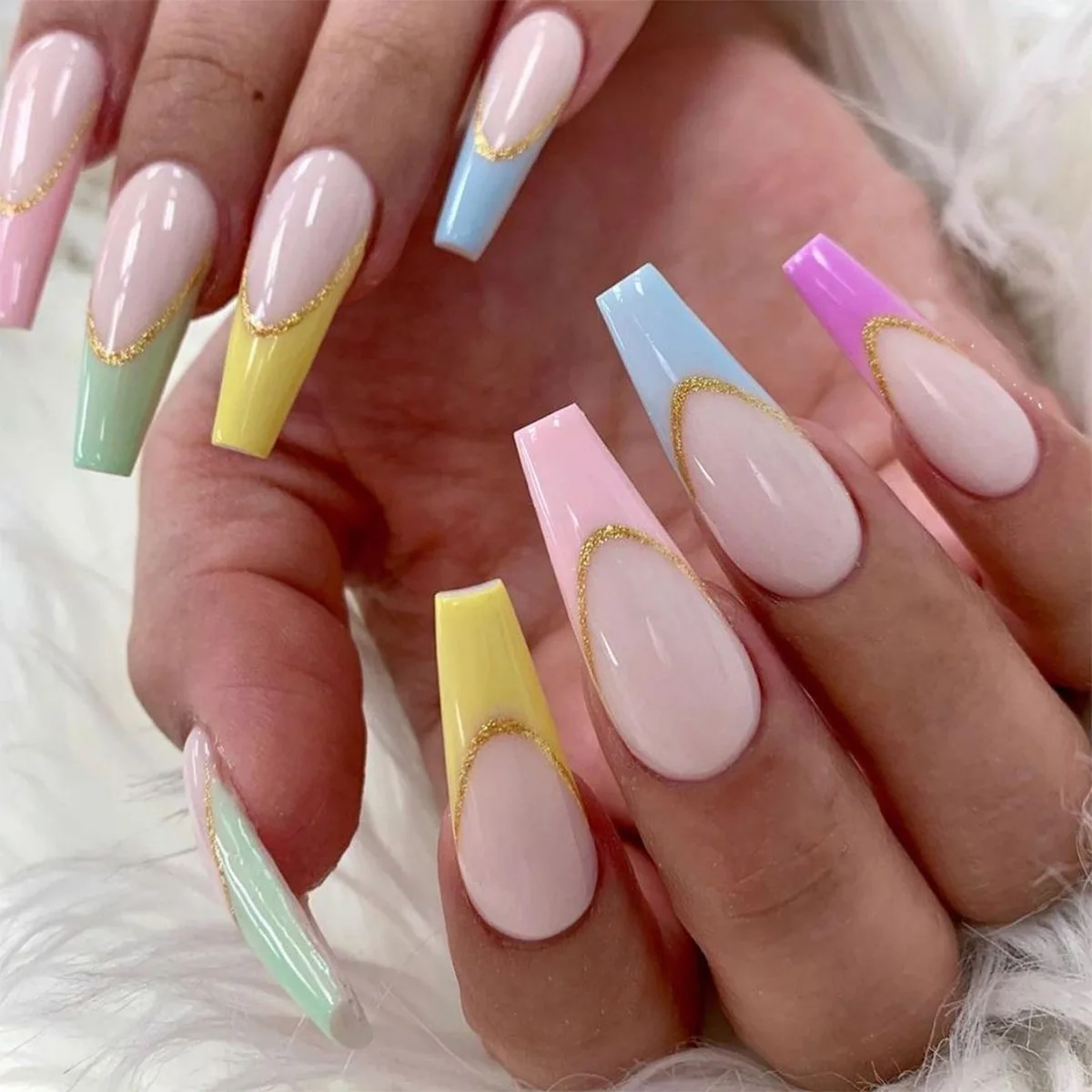 Wholesale 24pcs/box French Style Multicolor False Nails Long Coffin Press  On Nails Private Label Luxury Fake Nails Supplier - Buy Luxury Nails  Supplier Coffin Press On Nails False Nails Long,2021 New Amazon