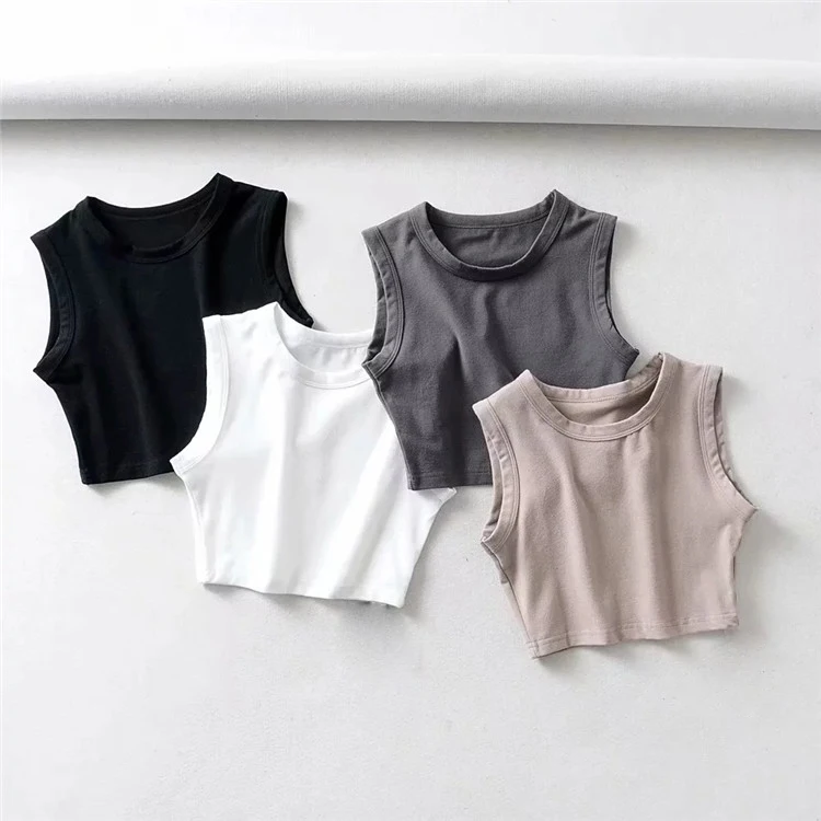 O-neck Unique Slim Fit Cotton Crop Top 