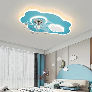 Nordic Children's Room Decor Led Lights Stepless Dimming Ceiling Fan Light Lamp fo Kids Room Ceiling Fans with Lights
