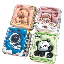 Customizable A7 Cartoon Style Spiral Mini Notebook High Quality A5 Size School Notepad 100 Sheets Glue Binding PU/Plush Cover