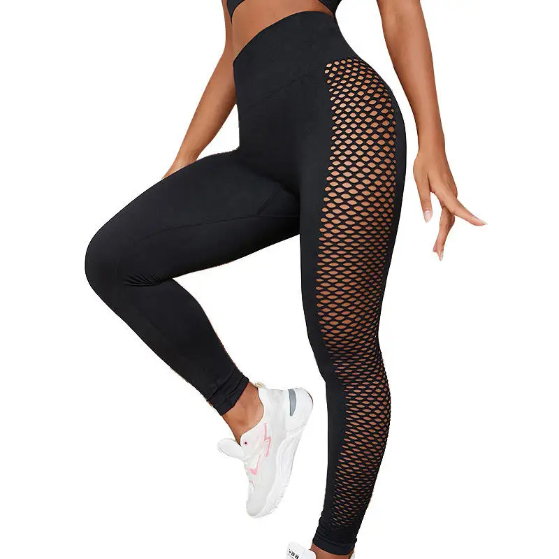 Manufacture hollow out yoga pants fitness clothes high waist buttock lifting sports fitness yoga pants leggings