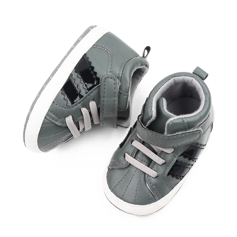 Spring and autumn new 3-6-12 months Bao Bao star stripes fashion cool high top toddler shoes factory