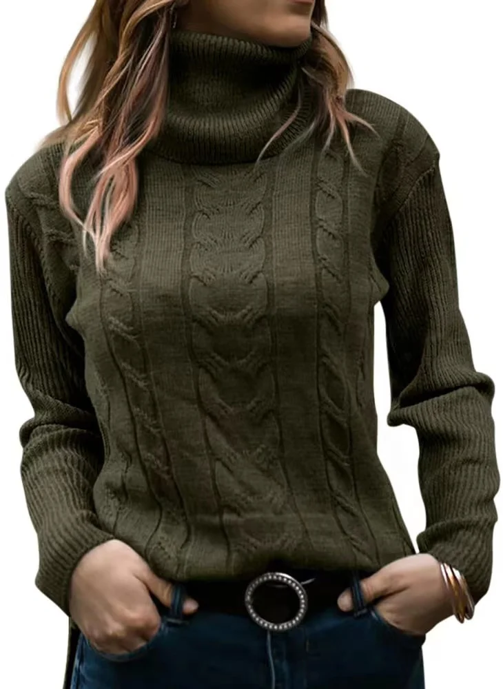 Women's Open Front Cardigan Sweaters Fashion Button Down Cable Knit Chunky Outwear Coats