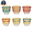 Turkish Wholesale Luxury Elegant Turkish Coffee Style Cawa Arabic Coffee Cup And Saucer Set Arabic Saudi Cawa Cup